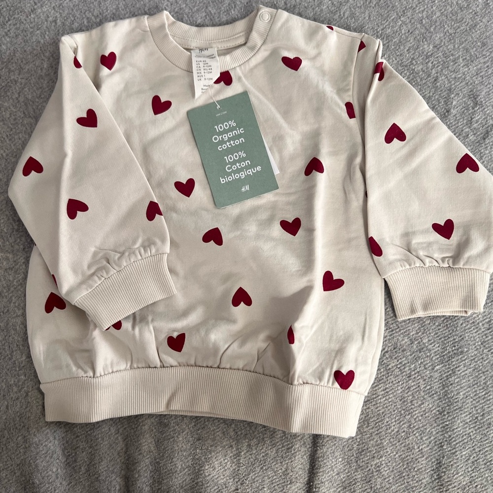 H&M Toddler Heart Print Sweatshirt